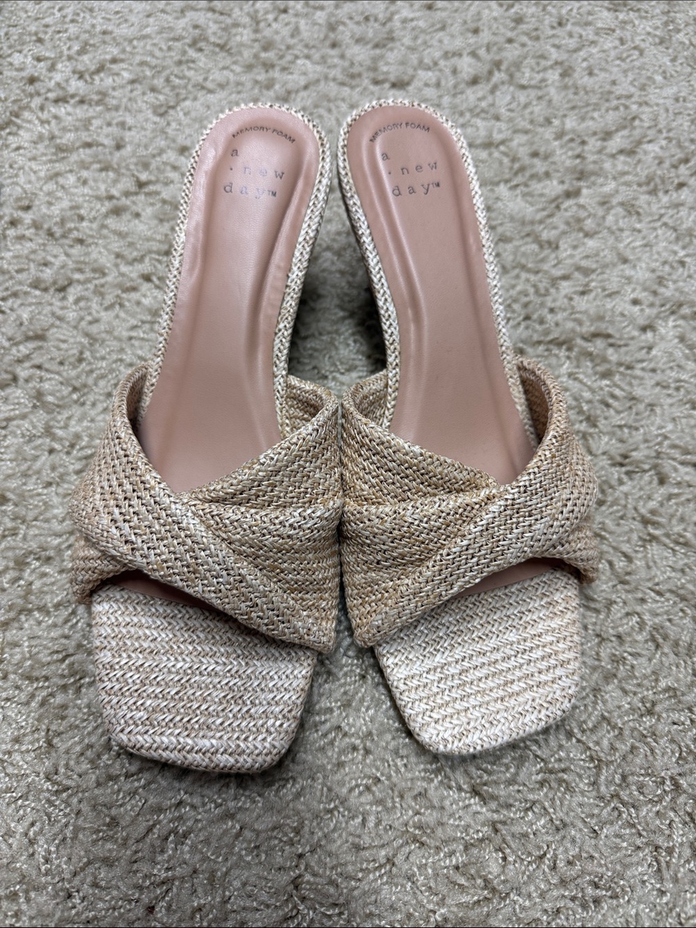 a new day Neutral Woven Slide Mules-7.5